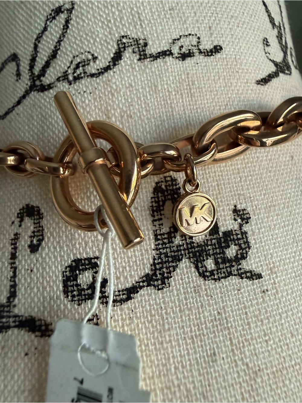 MICHAEL KORS Estate Padlock Chain Necklace & Bracelet Set - Rose Gold - Picture 3 of 6